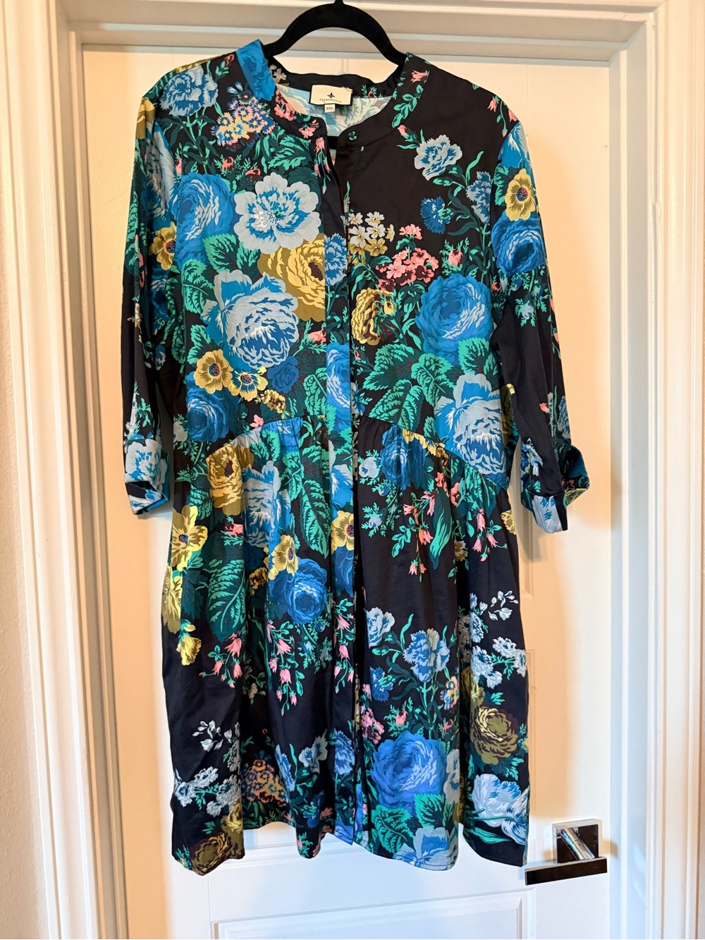 Tuckernuck Navy Royal Dress with Floral Blooms / Sz XXL